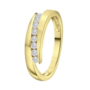 Ring, 925 Silber, vergoldet, matt/glänzend, mit Zirkonia (1066636)