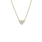 Halskette & Anhänger, 925 Silber, vergoldet, Herz mit Kristall (1066656)