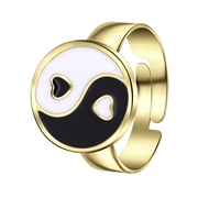 Goudkleurige bijoux ring met yin en yang (1066677)