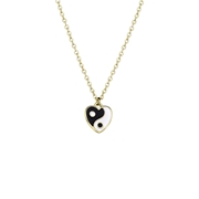 Goudkleurige bijoux ketting met yin en yang hart (1066691)