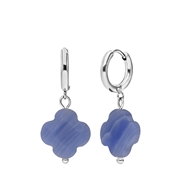 Stalen oorbellen met blauwe lace agaat (1066701)