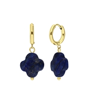 Stalen goldplated oorbellen lapis lazuli (1066704)