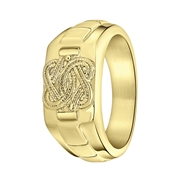 Stalen goldplated ring Surinaamse mattenklopper (1067310)