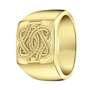 Stahl vergoldet Ring Surinamese matte Schläger (1067312)
