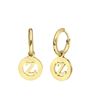 Stalen goldplated oorbellen met letter - Z (1066973)