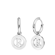 Stalen oorbellen met letter - R (1067007)