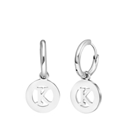 Stalen oorbellen met letter - K (1067014)