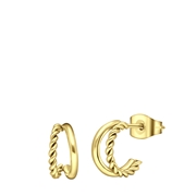 Doppelter Ohrring aus vergoldetem Edelstahl (1067510)