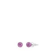 Tiny Tips stalen oorbellen bol roze kristal (1067326)
