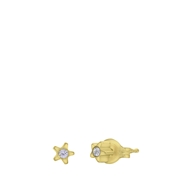 Tiny Tips, vergoldete Edelstahlohrringe, Stern, Kristall (1067334)