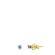 Tiny Tips stalen goldplated oorbellen blauwe zirkonia (1067339)