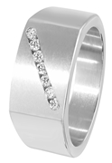 Ring aus Edelstahl für Herren mit weißem Zirkonia (1024577)