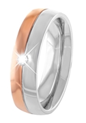 Ring Edelstahl/rosé mit weißem Zirkonia (1024728)