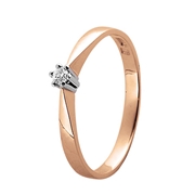 14K bicolor gouden solitair ring diamant (0.02ct.) (1025879)
