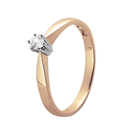 14K rose bic gouden solitair ring diamant (0.04ct.) (1025883)