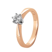 14K Rosé bic gouden solitair ring diamant (0.20ct.) (1025895)