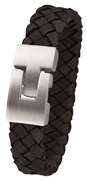 Armband aus Edelstahl für Herren mit geflochtenem Leder (1026605)
