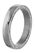 Gerecycled stalen ring met zirkonia (1026833)