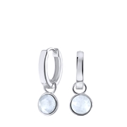 Ohrringe, 925 Silber, Kristall, weiß-opal (1026971)