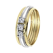 Zweifarbiger Ring, 585 Gold, mit Zirkonia (1028580)