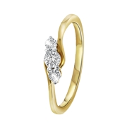 14karaat bicolor gouden ring 3 diamanten 0,04ct (1031017)
