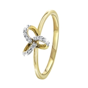 14 karaat geelgouden ring met 15 diamanten 0,07ct (1031019)