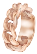 Stalen ring roseplated schakel (1031046)