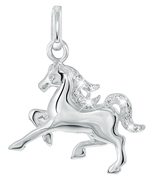 Zilveren ketting & hanger paard met zirkonia (1031161)