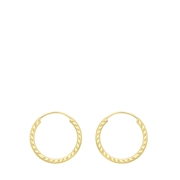 Ohrringe, 375 Gold, schön bearbeitet, 15 mm (1034228)