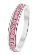 Gerecycled stalen kinderring licht roze kristal (1035664)