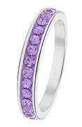 Gerecycled stalen kinderring violet kristal (1035669)