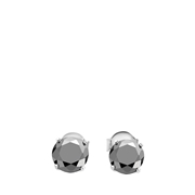 Zilveren oorbellen met zwarte zirkonia rond 6mm (1035751)