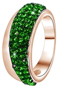 Gerecycleerd stalen ring roseplated emerald kristal (1036060)