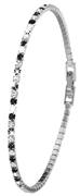 Silverplated armband jet en white crystals (1036236)