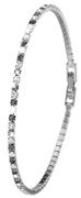 Versilbertes Armband mit schwarzen Diamanten und weißen Kristallen (1036237)
