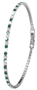 Silverplated armband emerald white crystals (1036240)