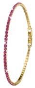 Vergoldetes Armband mit fuchsiafarbenen Kristallen (1036250)