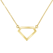 14kt geelgouden ketting  hanger diamant symbool (1036319)