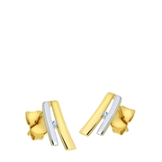 14 karaat gouden bicolor oorbellen zirkonia (1036341)