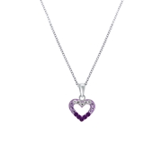 Zilveren kinderketting hart met purple mix kristal (1036777)