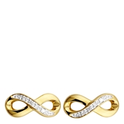 Ohrringe, 585 Gelbgold, Infinity mit 8 Diamanten (1036827)