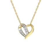 14 karaat geelgouden ketting hanger hart diamant 0,03ct (1036836)