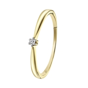 14K Geelgouden solitair ring met diamant (0,02ct.) (1037171)