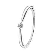 14K witgouden solitair ring met diamant (0,02ct.) (1037173)