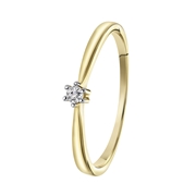 14K geelgouden solitair ring met diamant (0,04ct.) (1037175)