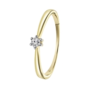 Geelgouden solitair ring met diamant (0,08ct.) (1037179)