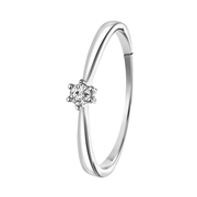 14K Witgouden solitair ring met diamant (0,08ct.) (1037181)