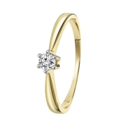 Geelgouden solitair ring met diamant (0,20ct.) (1037187)