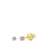 14K geelgouden solitair oorbellen diamant (0,08ct.) (1037216)