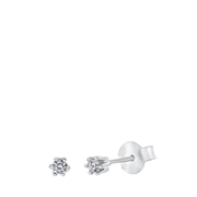 Witgouden  solitair oorbellen diamant (0,08ct.) (1037217)